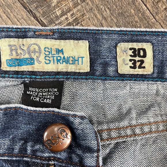 RSQ Slim Straight Jeans Pants Denim ((size W30 L32)) - Picture 7 of 7